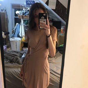 Pink wrap dress